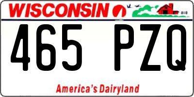 WI license plate 465PZQ