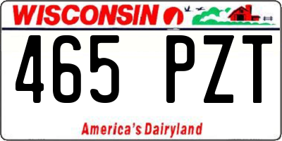 WI license plate 465PZT
