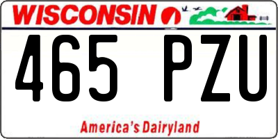 WI license plate 465PZU