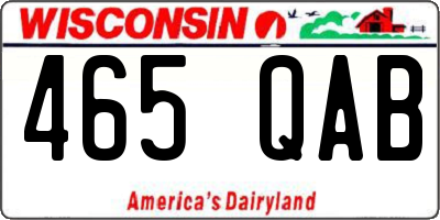 WI license plate 465QAB
