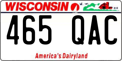 WI license plate 465QAC