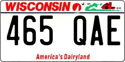 WI license plate 465QAE