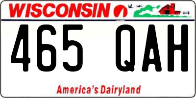WI license plate 465QAH