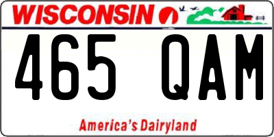 WI license plate 465QAM