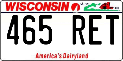 WI license plate 465RET