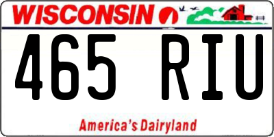 WI license plate 465RIU