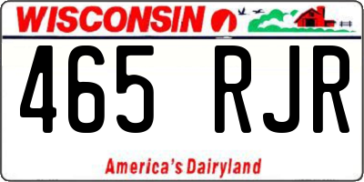WI license plate 465RJR