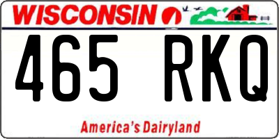 WI license plate 465RKQ