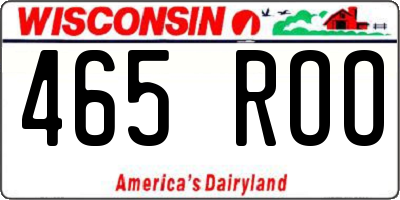WI license plate 465ROO