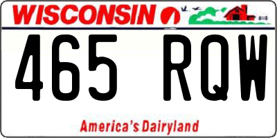 WI license plate 465RQW