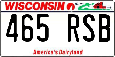 WI license plate 465RSB