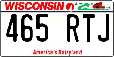 WI license plate 465RTJ