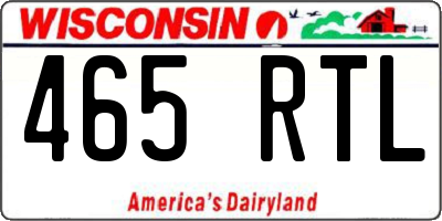 WI license plate 465RTL