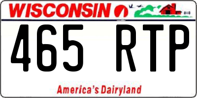 WI license plate 465RTP