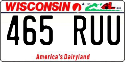 WI license plate 465RUU