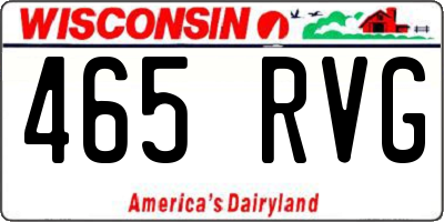 WI license plate 465RVG