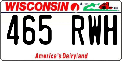 WI license plate 465RWH