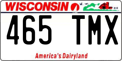 WI license plate 465TMX