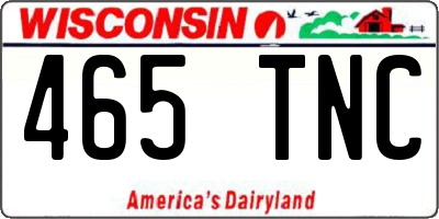 WI license plate 465TNC