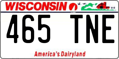 WI license plate 465TNE