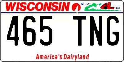 WI license plate 465TNG