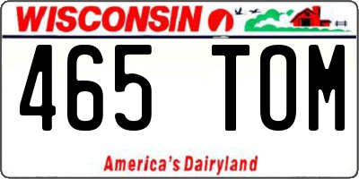 WI license plate 465TOM