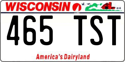 WI license plate 465TST