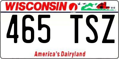WI license plate 465TSZ