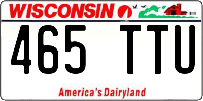 WI license plate 465TTU