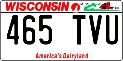 WI license plate 465TVU