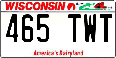 WI license plate 465TWT