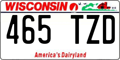 WI license plate 465TZD