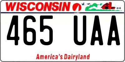 WI license plate 465UAA