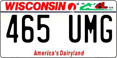 WI license plate 465UMG