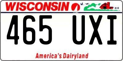 WI license plate 465UXI