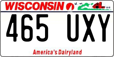 WI license plate 465UXY
