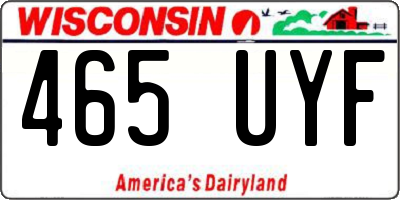 WI license plate 465UYF