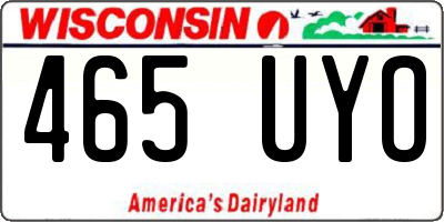 WI license plate 465UYO