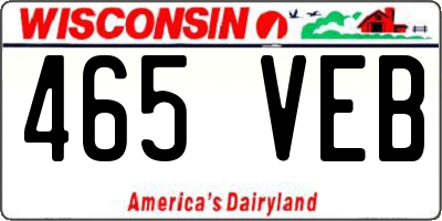WI license plate 465VEB