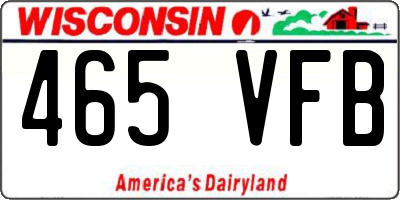 WI license plate 465VFB