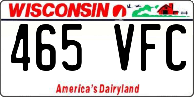 WI license plate 465VFC