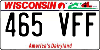 WI license plate 465VFF