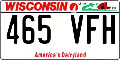 WI license plate 465VFH