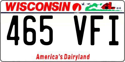WI license plate 465VFI