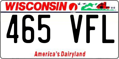 WI license plate 465VFL