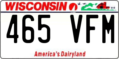 WI license plate 465VFM