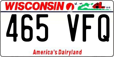 WI license plate 465VFQ