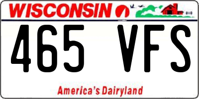 WI license plate 465VFS
