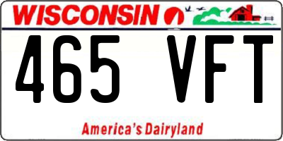 WI license plate 465VFT