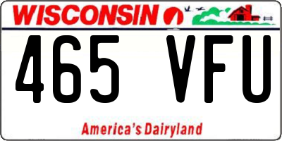 WI license plate 465VFU